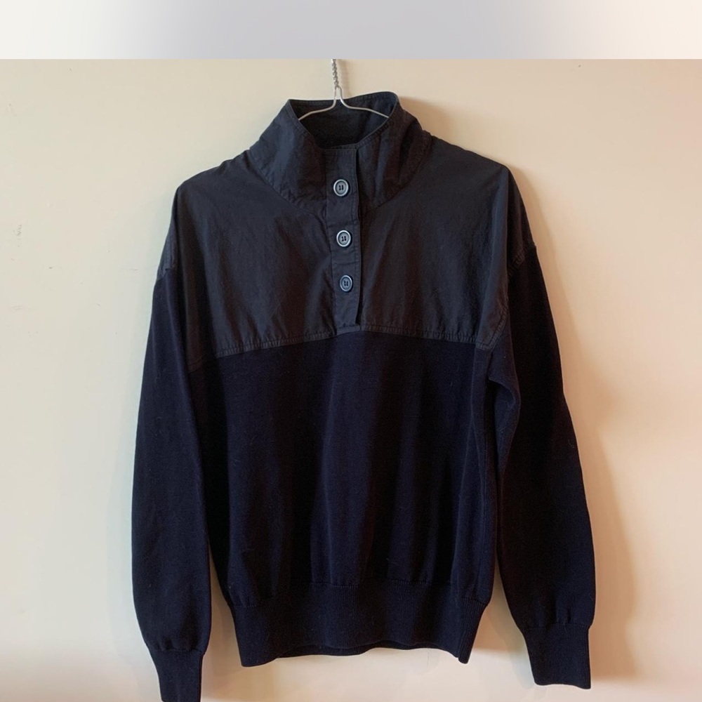 COS button up sweater navy blue